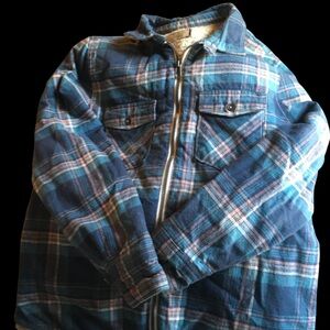 Legacy Falls For Her sz Med Blue & Pink Plaid Sherpa Lined  Jacket/Coat